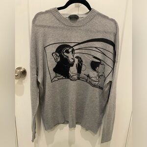 Sz 52 (large) Prada 18SS Laser Monkey Cashmere Sweate, worn once 💯 Cashmere